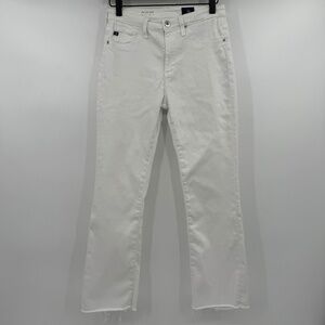 AG Adriano Goldschmied Jeans Women 26R White Jodi Crop Slim Flare Stretch Denim